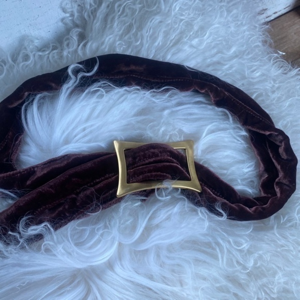 Anthropologie Purple Velvet Belt  OS - Picture 4 of 5